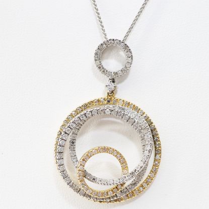 Picture of 14k Two Tone Gold Interlocking Multi-Ring Pendant