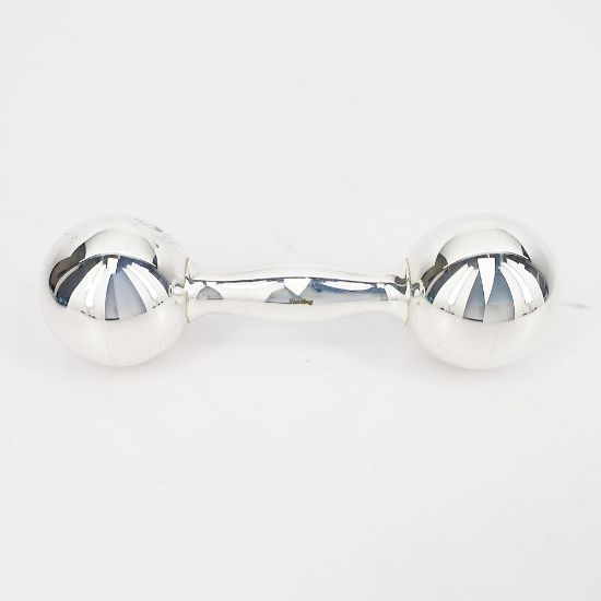 Picture of Plain Baby Dumbbell Rattle Sterling Silver by Cunill