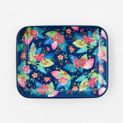 Picture of Melamine Faux Enameled 'Tobacco Leaf' Tray