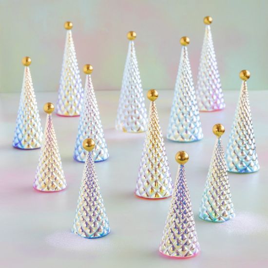 Picture of Medium 'Opalescence Essence' Trapunto Glass Christmas Tree, Assorted Colors