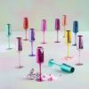 Picture of Ruby 'Rainbow Reflective' Glass Champagne Flute Pair