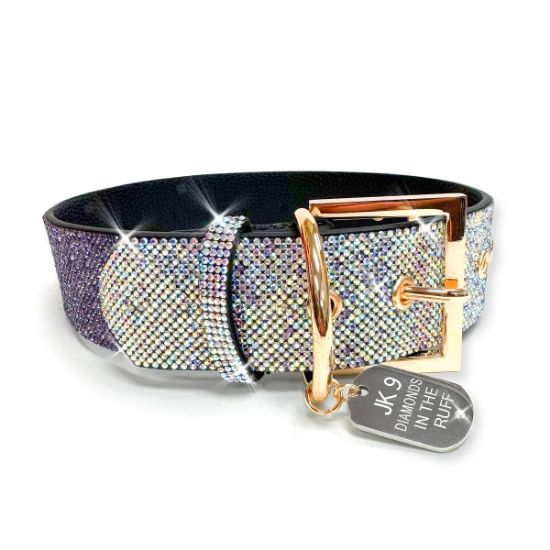 Picture of Jacqueline Kent Purple Ombre Large 'Diamonds in the Ruff' Dog Collar