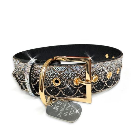 Picture of Jacqueline Kent Midnight Mermaid Large 'Diamonds in the Ruff' Dog Collar