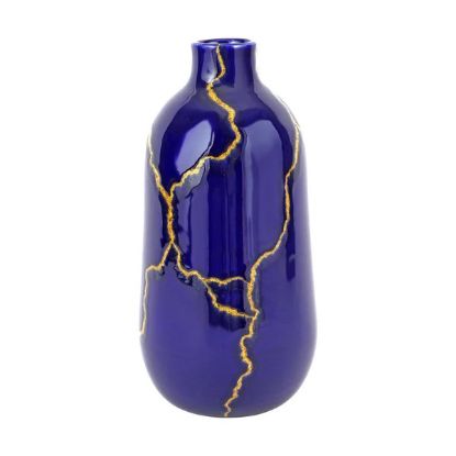 Picture of Medium Vase, Blue & Gold