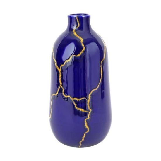 Picture of Medium Vase, Blue & Gold