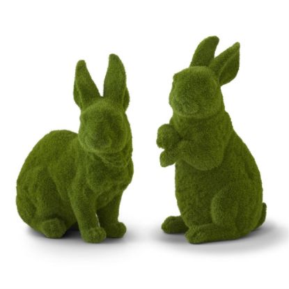 Picture of Pair of Flocked Mossy Rabbits