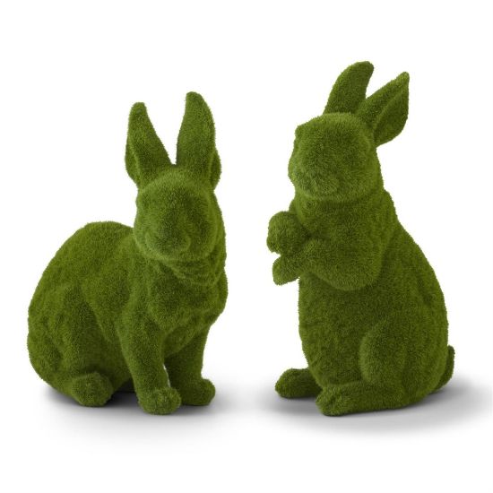 Picture of Pair of Flocked Mossy Rabbits