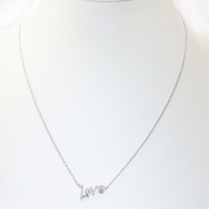 Picture of 14k White Gold Diamond Love Necklace 