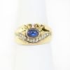 Picture of 14k Yellow Gold Oval Sapphire & Diamond Ring
