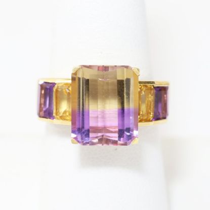 Picture of 14k Yellow Gold Ametrine, Amethyst & Citrine Ring