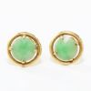 Picture of 18k Yellow Gold Round Jade Earrings