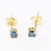 Picture of 14k Yellow Gold Blue Diamond Studs