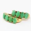 Picture of 18k Yellow Gold & Jade Half Hoop Earrings