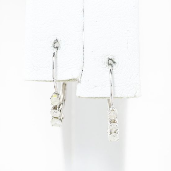 Picture of 14k White Gold Diamond Leverback Earrings