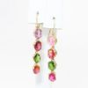 Picture of 14k Yellow Gold Multicolor Oval Tourmaline Earrings
