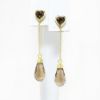 Picture of 14k Yellow Gold Smokey Quartz Drop Earrings