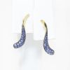 Picture of 14k Yellow Gold Sapphire Earrings