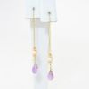 Picture of 14k Yellow Gold Pearl & Amethyst Threader Earrings