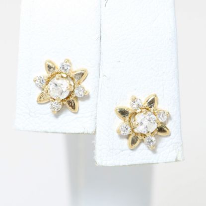 Picture of 14k Yellow Gold Diamond Earrings & Jackets