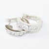 Picture of 14k White Gold Diamond Hoop Earrings
