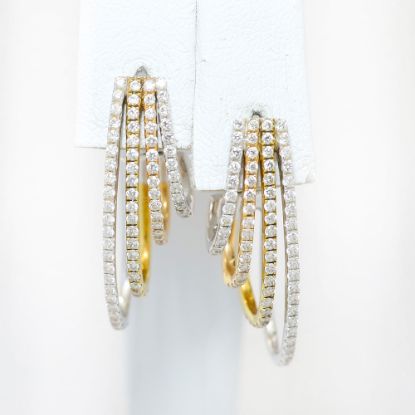Picture of 14k Two Tone Gold Diamond Earrings