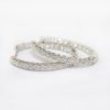 Picture of 14k White Gold Diamond Hoop Earrings