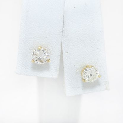 Picture of 14k Yellow Gold Diamond Solitaire Earrings