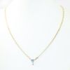 Picture of 14k Yellow Gold Trillion Cut Aquamarine & Dangling Diamond Charm Necklace