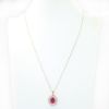 Picture of 14k Rose Gold Oval Ruby & Diamond Halo Pendant