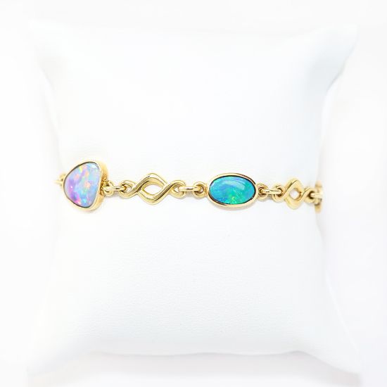 Picture of 14k Yellow Gold Australian Opal Bracelet