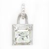 Picture of 14k White Gold Square Brilliant Diamond Solitaire Pendant