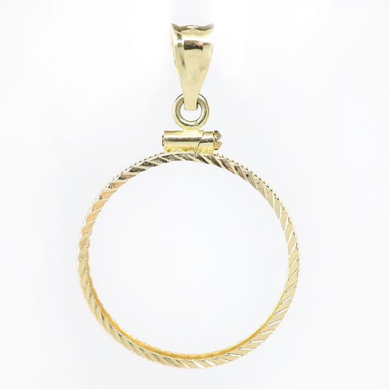 Picture of 14k Yellow Gold Coin Bezel Pendant