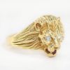 Picture of 14k Yellow Gold Diamond & Ruby Lion Head Ring