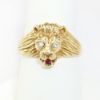 Picture of 14k Yellow Gold Diamond & Ruby Lion Head Ring