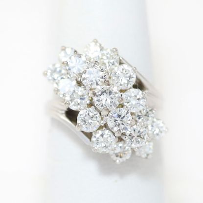 Picture of 14k White Gold Diamond Cluster Ring