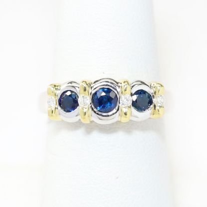 Picture of 14k Two Tone Gold Sapphire & Diamond Ring