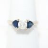 Picture of 14k White Gold Prong Set Sapphire & Diamond Ring