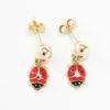 Picture of 14k Yellow Gold Ladybug Mini Drop Earrings