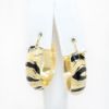 Picture of 14k Yellow Gold Enamel Zebra Print Hoop Earrings