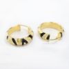 Picture of 14k Yellow Gold Enamel Zebra Print Hoop Earrings