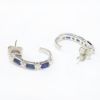 Picture of 14k White Gold Sapphire & Diamond Half Hoop Earrings
