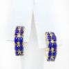 Picture of 14k Yellow Gold Lapis Lazuli Hoop Earrings