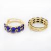 Picture of 14k Yellow Gold Lapis Lazuli Hoop Earrings