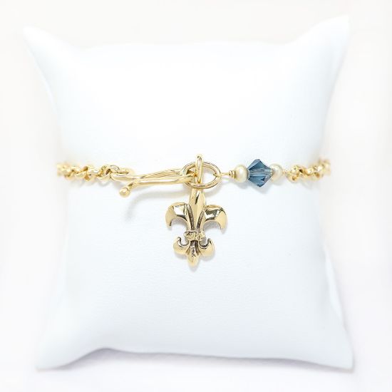 Picture of 14k Yellow Gold Fleur de Lis Bracelet
