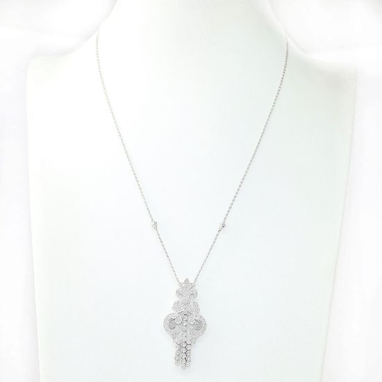 Picture of 14k White Gold Diamond Chandelier Necklace
