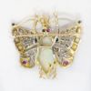 Picture of 14k Two Tone Gold Opal, Diamond, Ruby & Sapphire Butterfly Brooch/Pendant