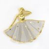 Picture of 18k Yellow Gold Dancer Pin with Mesh Skirt