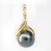 Picture of 14k Yellow Gold Tahitian Black Pearl & Diamond Pendant