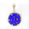 Picture of 14k Yellow Gold Round Blue Glass Stars & Moon Pendant
