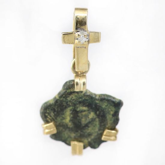 Picture of 14k Yellow Gold Widows Mite & Diamond Pendant